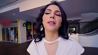 Valentina Nappi gets her trimmed pussy fucked in public