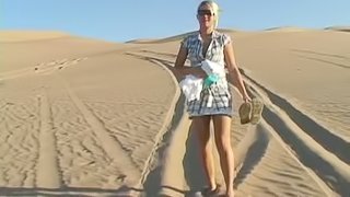 Delightful Alison Angel makes a solo show in a desert