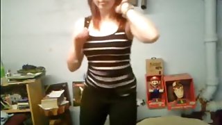 Cute student is back with more striptease and masturbation action