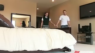 This naughty coed smokes and meets guys to get fucked