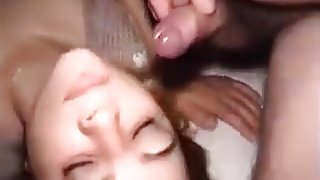 Adorable doll gets gangbanged at home
