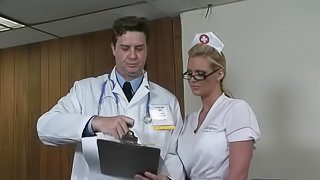 Sexy nurse Phoenix wants to feel a pulsating dick up her snatch