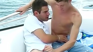 Lusty Lucas and Mark W have steamy gay sex on the boat