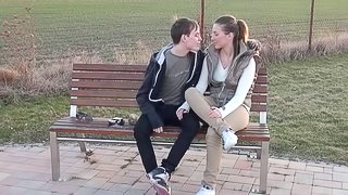 Sex with his leggy teen girlfriend is the hottest thing ever