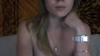 Luxury blonde  immature sucking weenie and riding him on web camera