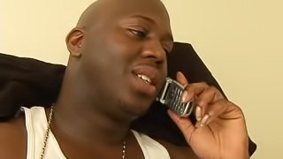Hairy black pussy fucked hard and deep by his BBC
