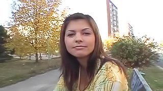Fucking busty brunette in the street