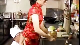Horny Cook Screws Asian Waitress