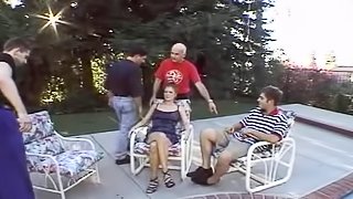 Horny guys plow a woman while her cuckold husband watches