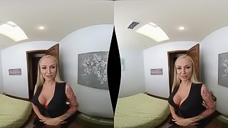 Blonde Kayla Green talks a neighbor into fucking her in POV
