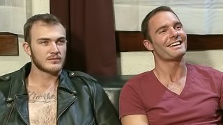 Twitched dude is enjoying sucking a dick in hardcore gay BDSM clip
