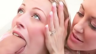 Teen and her stepmom sharing a dick