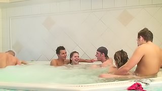 Orgy With College Girls In A Hot Tub