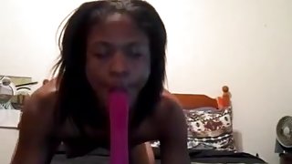 Skinny Ebony Playing In Her Pussy